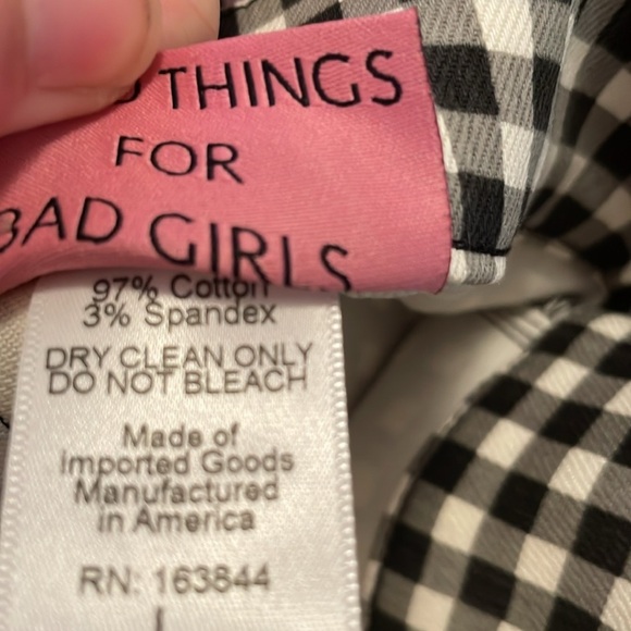 NWT Vixen by Micheline Pitt Black Gingham Cigarette Pants - Picture 11 of 11